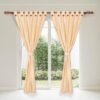 BEIGE cortina jacquard x 2 paneles SIN velo