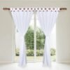 BLANCA cortina jacquard x 2 paneles SIN velo