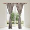 GRIS cortina jacquard x 2 paneles SIN velo