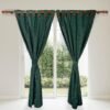 VERDE BOTELLA cortina jacquard x 2 paneles SIN velo