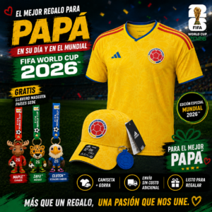 SUPER COMBO MUNDIALISTA Camiseta - Gorra - mascota Colombia mundial