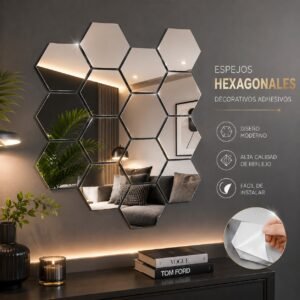 ESPEJOS DECORATIVOS EN FORMA DE HEXAGONO