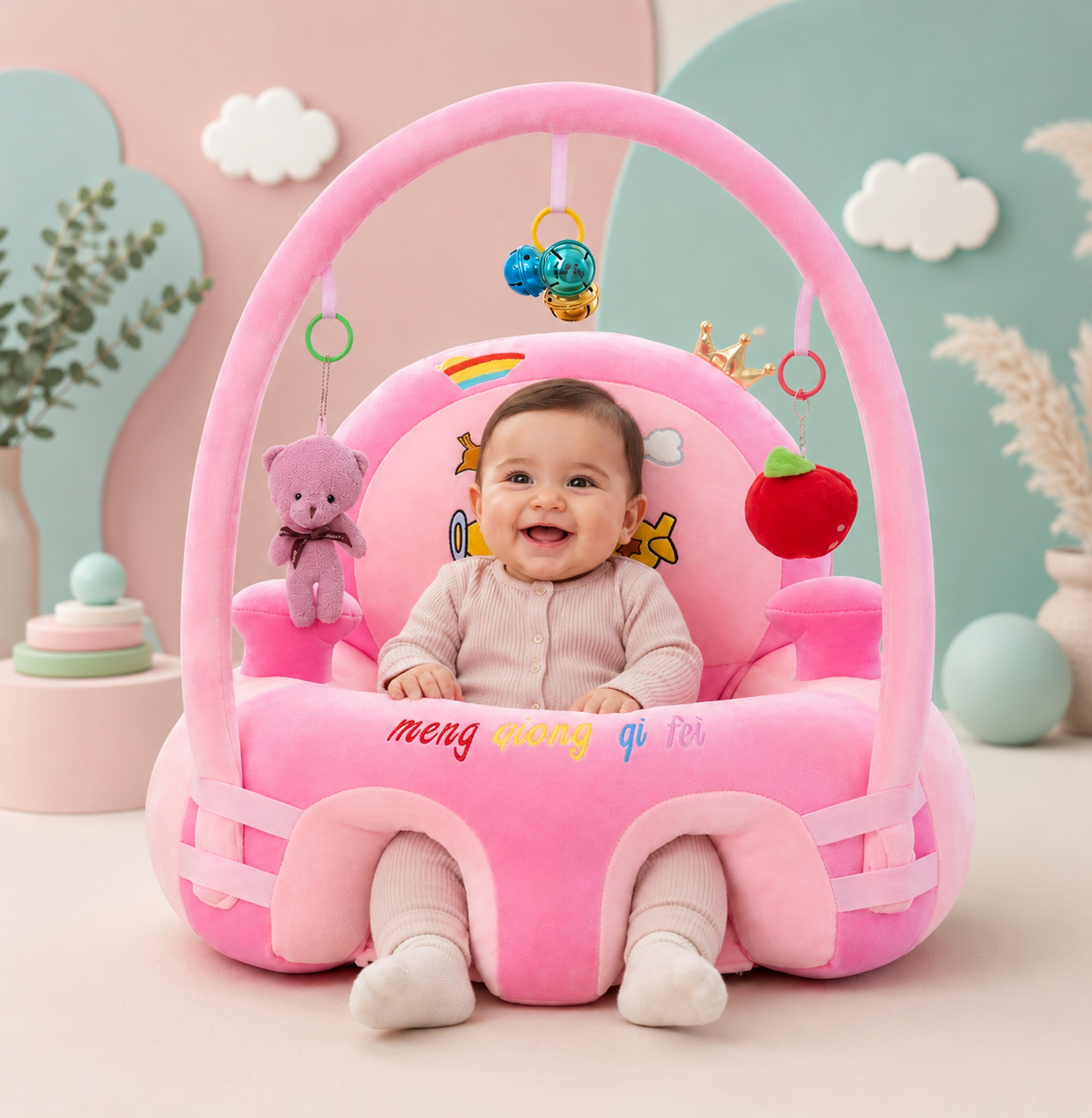 1 SILLA PARA BEBÉ CON SONAJERO