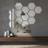 2 ESPEJOS DECORATIVOS EN FORMA DE HEXAGONO