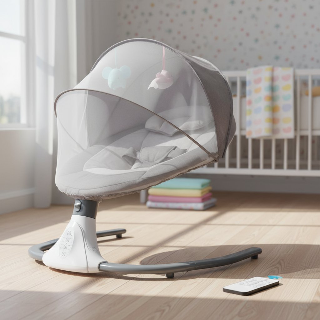 SILLA MECEDORA MUSICAL PARA BEBES +PLATO