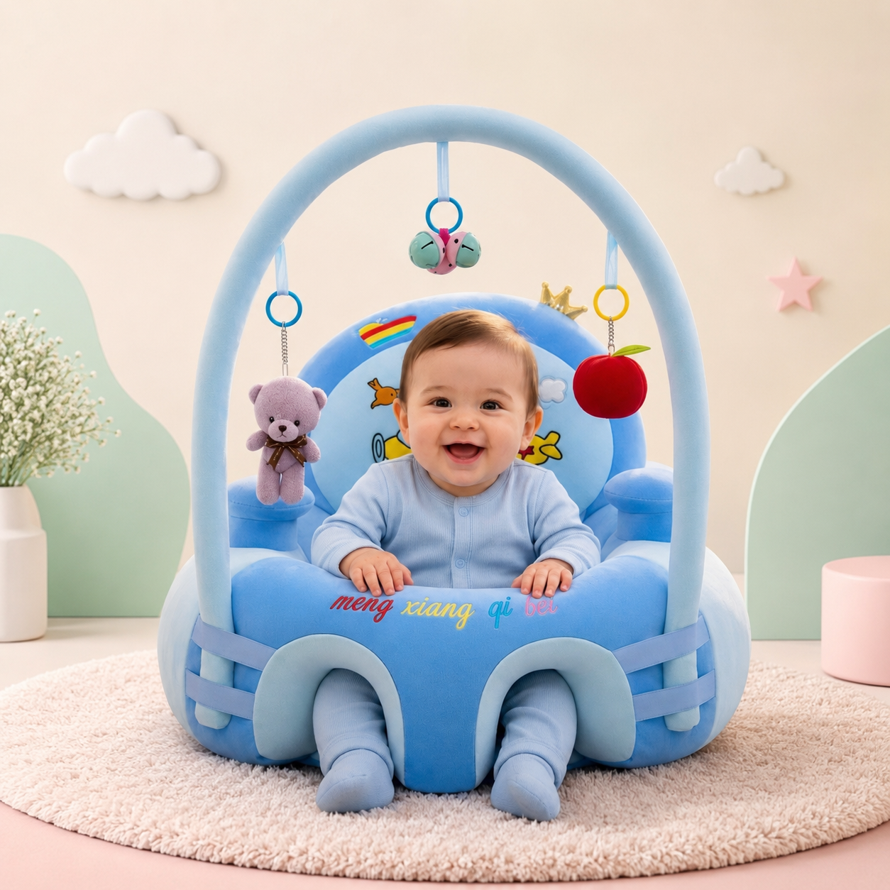 3 SILLA PARA BEBÉ CON SONAJERO