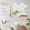 4 ESPEJOS DECORATIVOS EN FORMA DE HEXAGONO