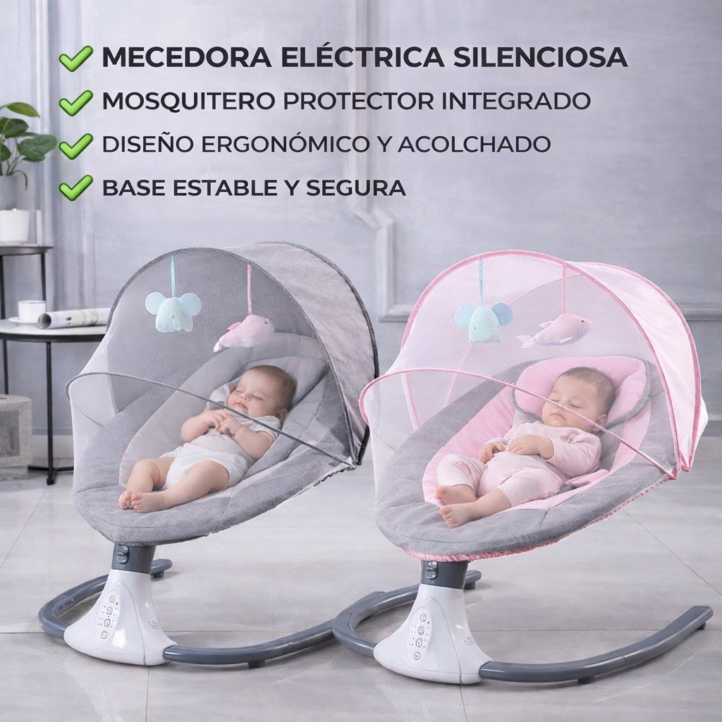 SILLA MECEDORA MUSICAL PARA BEBES +PLATO