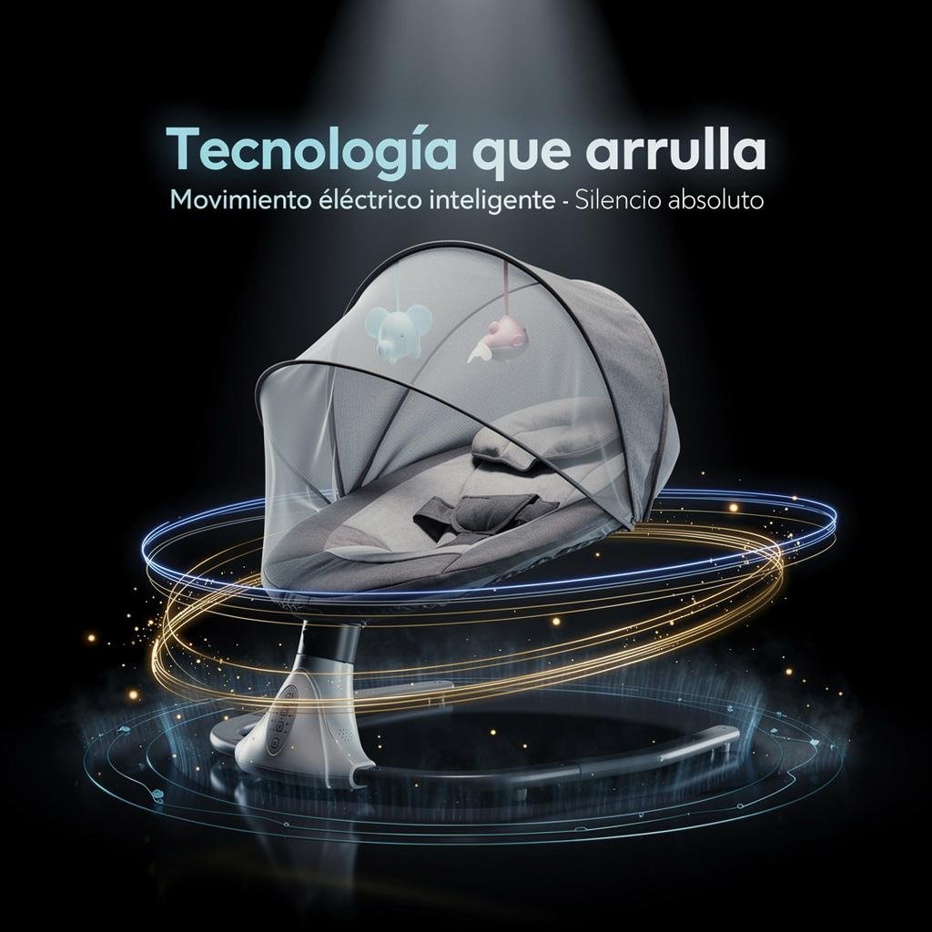 SILLA MECEDORA MUSICAL PARA BEBES +PLATO