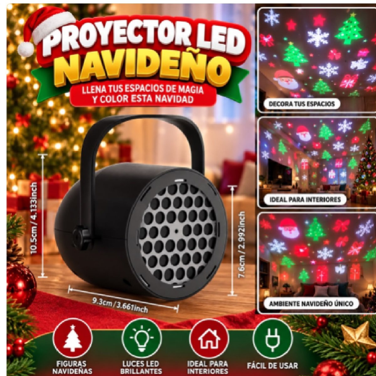 Proyector LED Navideño de Luces y Figura